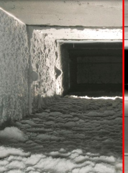 Dirty duct before cleaning