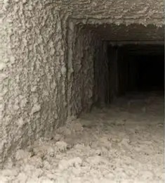 Dirty duct before cleaning